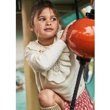 Mayoral Önü Fırfırlı Triko Kazak - Ekru