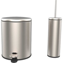 Özbience Banyo Çöp Kovası ve Tuvalet Fırçası Seti, Şık ve Modern Tasarım