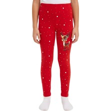 Crassi Kız Çocuk Noellik Tayt 2 İplik Şardonlu Baskılı