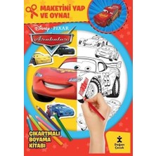 Disney Arabalar Çıkartmalı Boyama Kitabı Maketini Yap ve Oyna + Origami: Uygulama - Alıştırma Kitabı + 21 Kitap Set