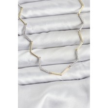 Stillove Vıp Seri Zikzak Model Gold Kadın Kolye