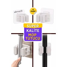 Özbience Pratik ve Kullanışlı 4'lü Yapışkanlı Mop Sap Tutucu Seti