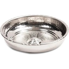 Özbience Işlemeli Çelik Hamam Tası 20 Cm, Şık ve Dayanıklı Tasarım