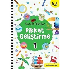 İndigo Kitap Küçük Dahiler Dikkat Geliştirme 1 (6+ Yaş): Pedagog Onaylı + Deniz Altı - Boyama Kitabım + 8 Kitap Set