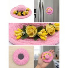 SiHako 💐 El Yapımı Tığ Işi Sanat Koleksiyonu | Mini Çanta Anahtarlık & Pembe Şapka Magnet ✨