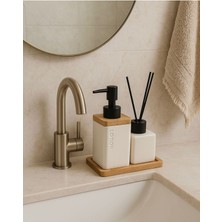 Özbience Ahşap Tepsili Sabunluk ve Kokuluk Banyo Takımı, Şık ve Şık Tasarım