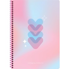 Keskin Color Keskin A4 Çizgili Karton Kapak Spiralli Pastel Kalp Defter - Mavi
