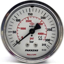 50 mm Panotip Kuru Manometre, 0-315 Bar, G 1/8 Inç Bağlantı