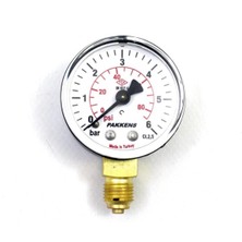 Çap 63 0/6 Bar Kuru Tip Basınç Ölçer, Manometre, Basınç Göstergesi 1/4 Inch