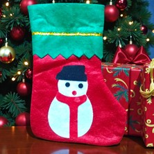Kuzey Oyuncak Küçük Boy 23 cm Kardan Adam Noel Çorabı Kardan Adam Figürlü Çorap Yılbaşı Süsleri Kardan Adam Çorap