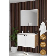 Teta Home Torino 80 cm Mdf Gövde Membran Kapak Banyo Dolabı Seti