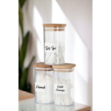 Özbience 3'lü Ahşap Kapaklı Akrilik Kulak Pamuğu ve Diş Ipi Organizer Seti