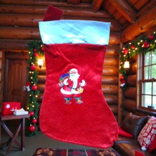 Kuzey Oyuncak Mini Boy 30 cm Noel Baba Çorabı Yılbaşı Süsleri Noel Babalı Çorap Noel Baba Figürlü Çorap 30X17 cm