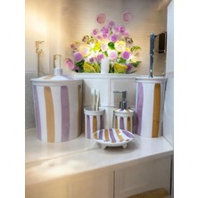 Özbience Modern ve Şık 5 Parça Seramik Banyo Seti, Retro Tarzı