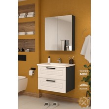 Teta Home Floransa 65 cm Mdf Gövde Membran Kapak Banyo Dolabı Seti