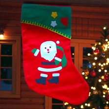 Kuzey Oyuncak Noel Baba Çorabı Kırmızı Noel Çorabı Noel Baba Figürlü Çorap Yılbaşı Süsleri Yılbaşı Dekorları 44 cm