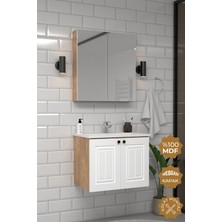 Teta Home Pekin 65 cm Mdf Gövde Membran Kapak Banyo Dolabı Seti