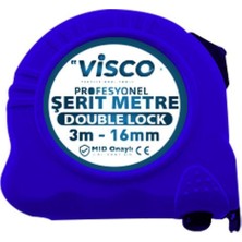 Dayanıklı Çelik Şerit Metre, 3m, 16MM, Mavi, Hassas Ölçüm Aracı