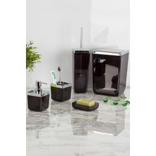 Özbience Şeffaf Siyah Toskana Banyo Seti, Şık ve Modern Tasarım