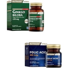 Nutraxin Ginkgo Biloba 60 Tablet + Folik Asit Takviyesi 400 Mcg 100 Tablet