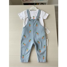 Leona Luxe Havuç Desenli  Bebek  Salopet Tulum