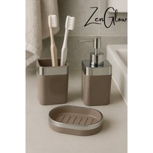 Özbience 3 Parça Banyo Seti: Sıvı Sabunluk, Katı Sabunluk ve Diş Fırçalık