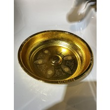 Özbience Altın Renkli Pirinç Paslanmaz Kurna Tası ve Musluğu Seti