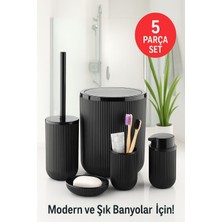 Özbience Şık ve Kullanışlı 5 Parça Banyo Seti, Modern Tasarım ve Kaliteyle Hazır