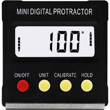 360° Mini Dijital Eğim Ölçer, Iletki, Inklinometre, Mıknatıslı Seviye