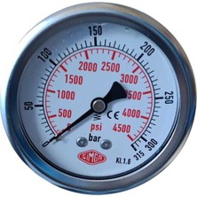 Çap Q100 0-315 Bar Gliserinli Panel Tip Manometre
