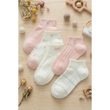 Bgk 5 Çift Pembe Kalp Desenli Çorap