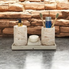 Özbience Modern 4 Parça Beton Banyo Seti, Şık ve Fonksiyonel Tasarım
