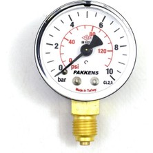 Çap 63 0/10 Bar Kuru Tip Basınç Ölçer, Manometre, Basınç Göstergesi 1/4 Inch