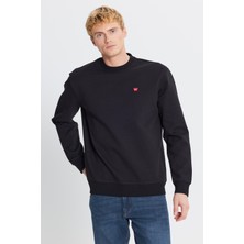 Wrangler Regular Fit Normal Kesim Bisiklet Yaka Pamuklu Siyah  Sweatshirt