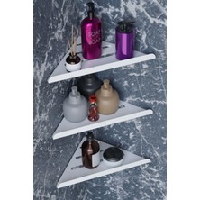 Özbience 3'lü Beyaz Köşe Banyo ve Mutfak Düzenleyici Seti