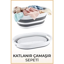 Özbience Gri Katlanabilir Çamaşır Sepeti, Pratik ve Şık Depolama Çözümü