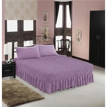 KUTLALE Bürümcük Çift Kişilik Lastikli Çarşaf, Etekli, Esnek Kumaş, Yatak Örtüsü (1 Adet)