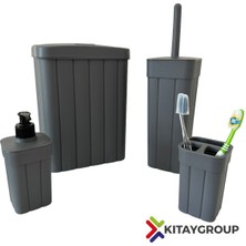 Özbience Renkli Fitil Desenli 4 Parça Banyo Seti, Rahatlık ve Şıklık Sunar