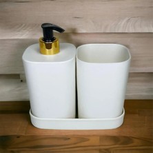 Özbience 3'lü Beyaz Banyo Seti, Zarif ve Şık Tasarım, Eksiksiz Temizlik Takımı