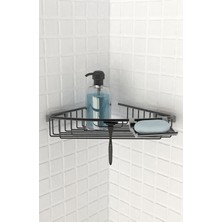 Özbience Paslanmaz Aluminyum Banyo Rafı, Siyah Mat Eloksal, Tekli Tasarım