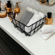 Özbience Şık Siyah Çok Amaçlı Banyo ve Makyaj Organizer Sepeti 21X21CM