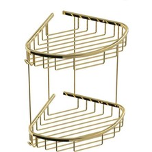 Özbience Parlak Pirinç Şampuanlık Altın Tasarım Güçlü ve Şık Askılık