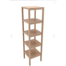 Özbience Şık Ahşap Çok Amaçlı Banyo Rafı ve Havluluk, 5 Katlı Saksılık