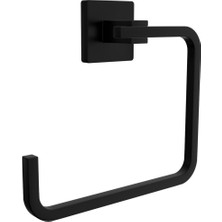 Özbience Dark Serisi Siyah Paslanmaz Duvara Monte Kare Havluluk