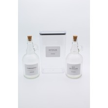 Özbience 2.9l Dekoratif Saklama Kabı ve Temizlik Şişeleri Seti