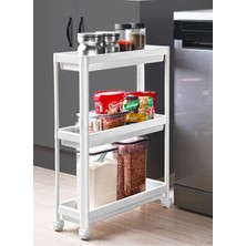 Özbience Şık Dikdörtgen 3 Katlı Raf Ünitesi, Banyo ve Mutfak Için Organizer