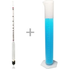 0-100 Uzun Form Alkolmetre ve Arco 250ML Mezür Seti, Hassas Ölçüm