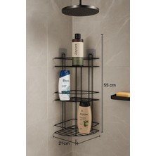 Özbience Pratik 3 Katlı Yapışkanlı Banyo Köşeliği, Organizer ve Duşakabin Kapağı