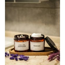 Özbience Ahşap Standlı Amber Kulak Çubuğu ve Pamuk Kavanozu Seti