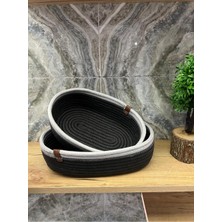 Özbience Siyah Jüt 2'li Sepet Takımı, Şık ve Işlevsel Düzenleyici Organizer